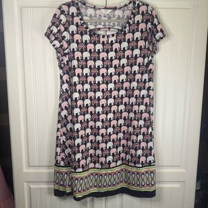 Crown & Ivy Elephant Print Dress – Size 0X